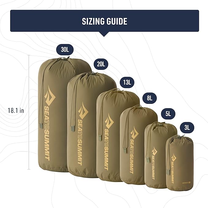 Sea to Summit Lightweight Stuff Sack, Durable Outdoor and Travel Storage