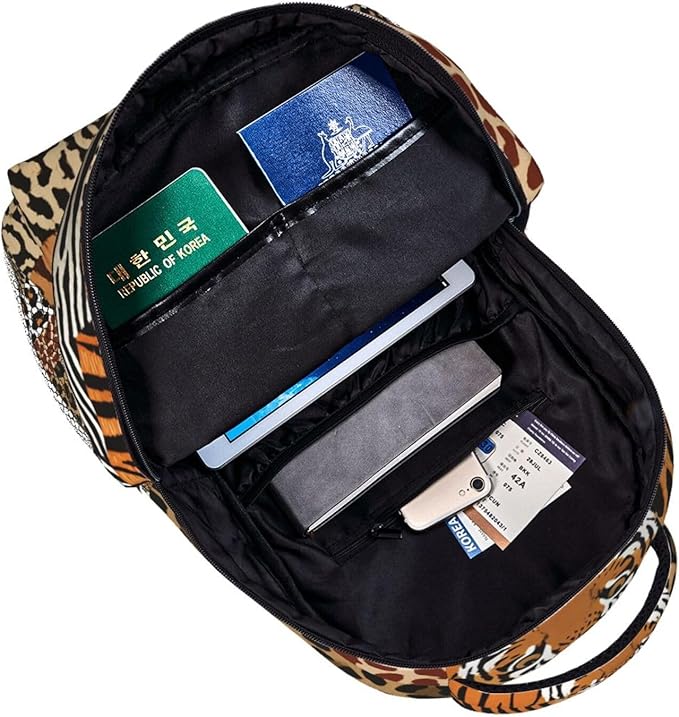 Adults Lightweight Leopard Print Animal Skin Patterns Shoulder Book Bags Big Capacity Shoulder Bag With Adjustable Shoulder Straps for Trekking Work Walking Cycling