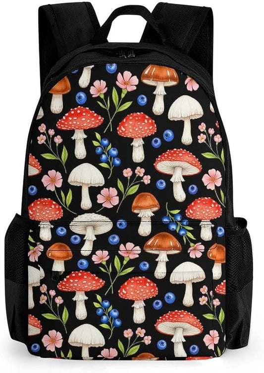 Rucksacks Lightweight Multipurpose Anti-Theft Autumn Fall Leaves Cool Mushrooms Shoulder Bag Large Capacity Business Computer Bag With Smooth Zippers