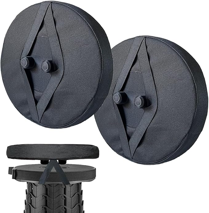 Collapsible Stool Cushion (Exclude Stool) for Retractable Folding Stools, Original & Authentic Telescopic Stool Seat Cushion with Thickened Premium Soft Foam (Round 2-Pack)