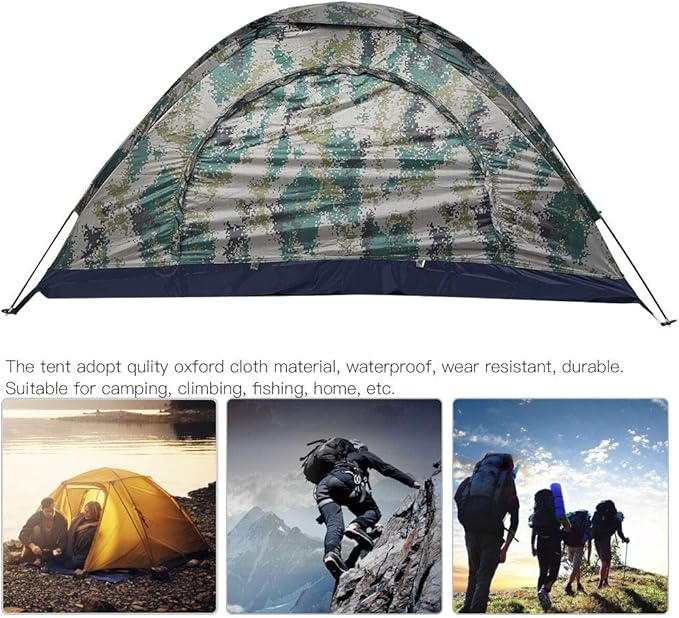1 Person Lightweight Windproof Instant Backpacking Tent for Hiking, Camping, Fishing, Climbing and Outdoor Adventures