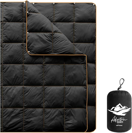 Mini Camping Blanket,Lightweight Puffy Blanket Packable Throw Blanket Waterproof Windproof for Outdoors, Travel, Beach, Airplane, Hiking