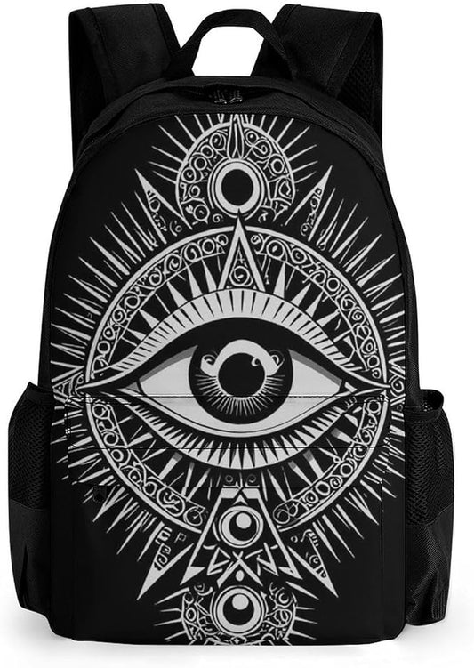 Adults Lightweight Black Evi Eyes Shoulder Book Bags Big Capacity Shoulder Bag With Adjustable Shoulder Straps for Trekking Work Walking Cycling