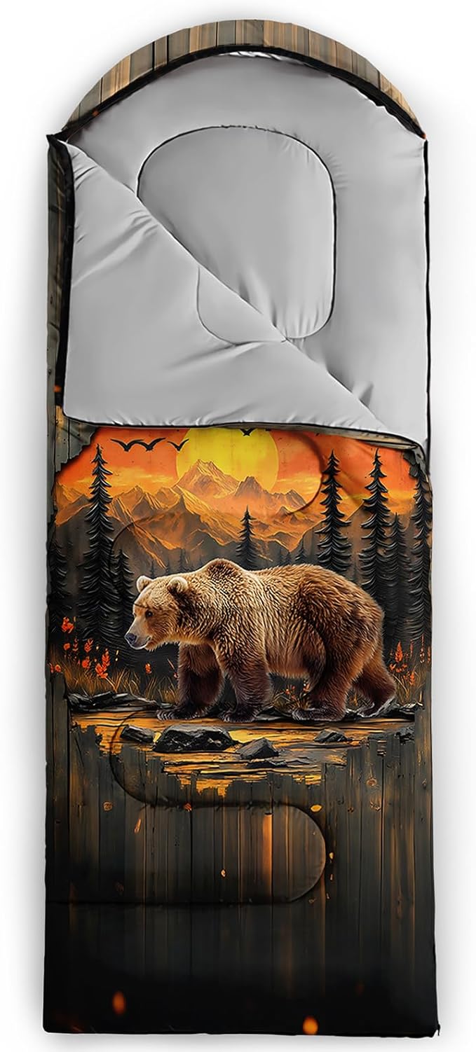 AILONEN Girls Pink Camping Sleeping Bags,Lightweight & Waterproof,3 Season Warm & Cool Weather,Cute Bow Duck Print Sleeping Bags for Kids,Girls,Adults Travelling,Outdoors