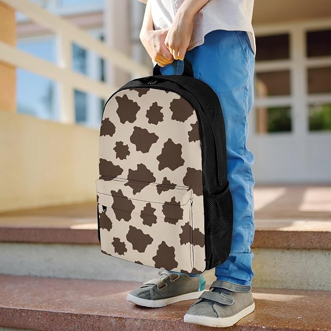 Supdreamc Lightweight Daypack Bookbag for Trekking Business Walking Cycling, Big Capacity Anti-Theft Multipurpose Carry On Bag, Cow Print Business Computer Bag