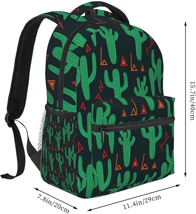 Lightweight Rucksacks for Climbing Outdoors Walking Cycling, Large Capacity Anti-Theft Multipurpose Carry On Bag, Green Cactus Camping Outdoor Backpack