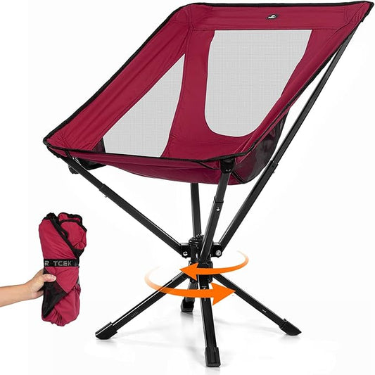 Portable Camping Chair - SwivelCore 180 Swivel & Auto-Return, Small Compact Lightweight Folding Chairs for Adults, Outdoor Backpack Chair for Adventures, Setup in Seconds, Support 300 LBS