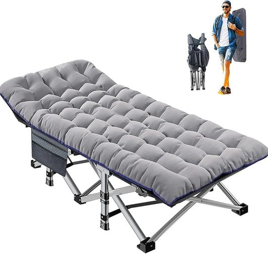 ABORON Camping Cot for Adults, Folding Sleeping Cot with Mattress, 500 lb Capacity Heavy Duty Outdoor Folding Sleeping Bed, Portable Cot Bed for Camping, Indoor Guest Use, Home & Travel