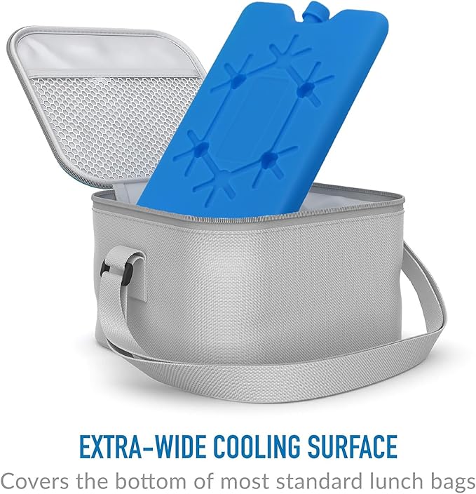 200ML Reusable Ice Packs for Lunch Box & Cooler, Slim Freezer Packs to Keep Food Fresh & Cold for Hours, Perfect for Travel, Picnic, Car, Office (2, Blue)