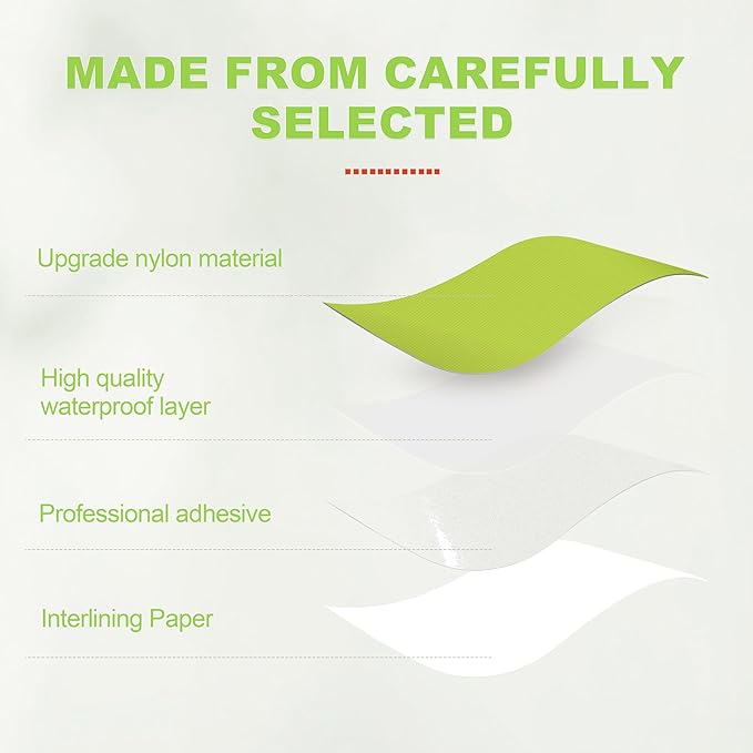 4x78in Nylon Repair Tape，Tent Repair Kit，Self Adhesive Waterproof Fabric Repair Tape for Tent, Umbrella, Sleeping Bag, Down Jackets,Knapsack.（Yellow Green）