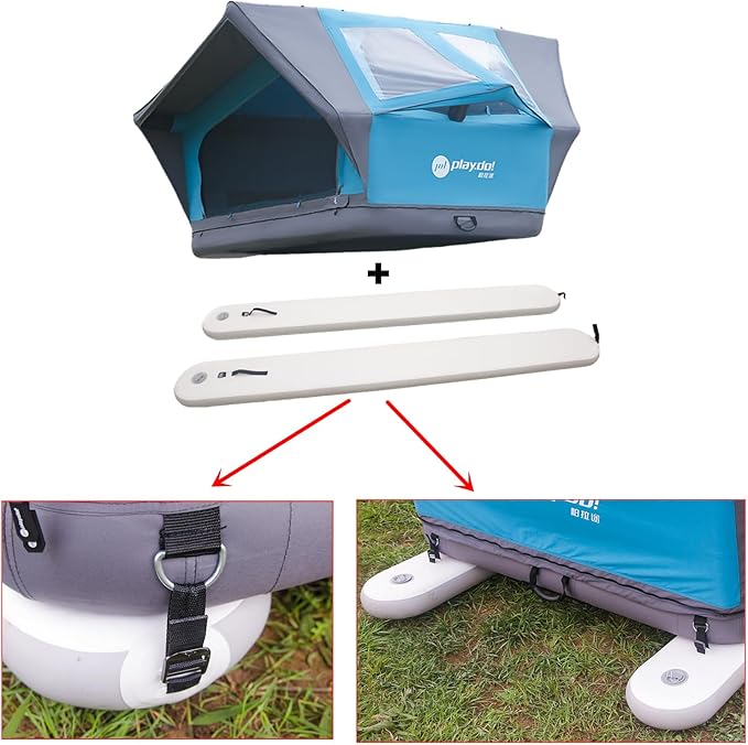 UNISTRENGH Waterproof Rooftop Tent, Portable Inflation Roof Top Tents Softshell, Pop up Roof-top Tent Camping for Jeep SUV Van Truck Car Tents with LED Lighting