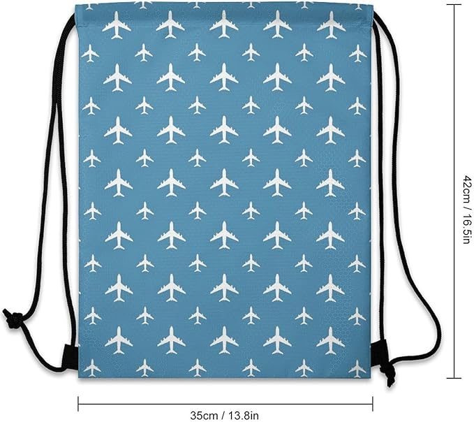 Gym Drawstring Backpack Sackpack Water Resistant for Sports Beach Yoga Travel Unisex, Airplane Bags