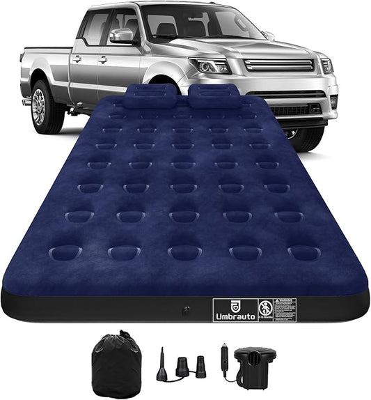 Umbrauto Air Mattress for 5.5-6.5 ft Short Bed Full-Size Trucks, Pickup Truck Airbed Mattress with Corded Electric Pump for Outdoor Travel