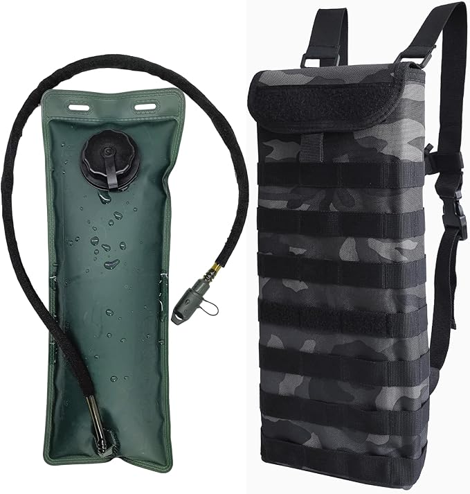 Tactical MOLLE Hydration Pack Carrier Backpack with 3L Water Bladder