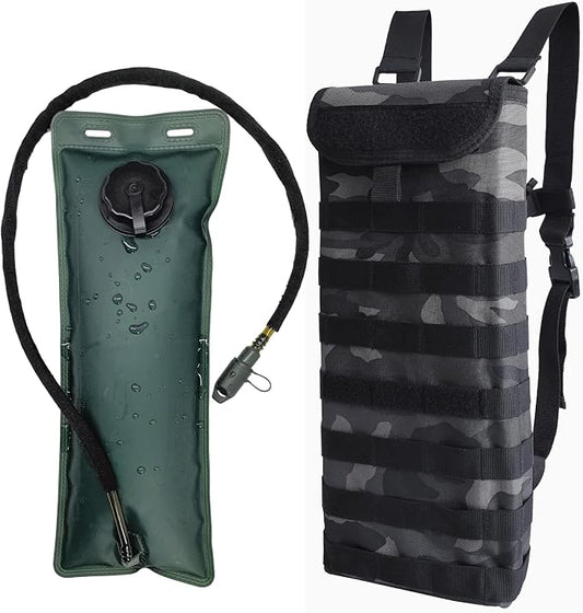 Tactical MOLLE Hydration Pack Carrier Backpack with 3L Water Bladder