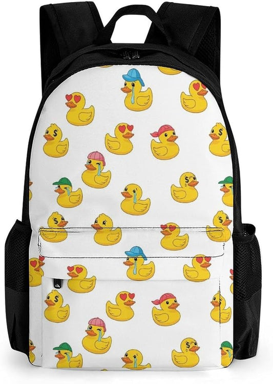 Backpack Lightweight Anti-Theft Multipurpose Funny Rubber Ducks White Shoulder Bag Large Capacity Travel Hiking Backpack With Padded Straps