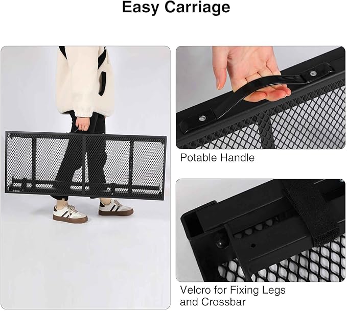 REDCAMP 39 Inch Outdoor Bar Table, 2 Pack Folding Paito Bar Height Table with Waterproof Mesh Top for Balcony, Garden, Hot Tub, Poolside, Indoor, Rectangle Black