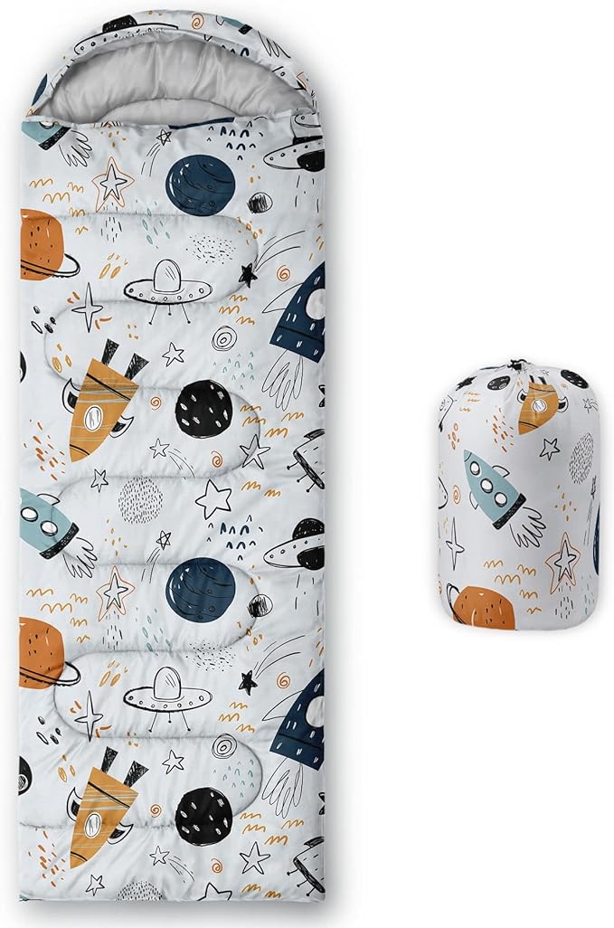 Kids Sleeping Bag for Boys and Girls,Monster Alien Print-Lightweight Warm Portable Outdoor Indoor-Waterproof Cold Weather Resistant Sleeping Bag for Camping Hiking