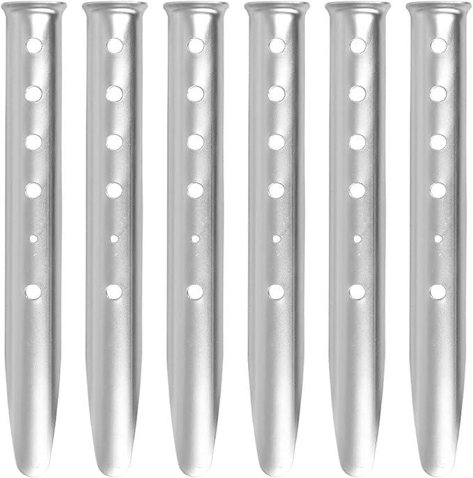 TRIWONDER Tent Stakes Pegs for Snow Sand Beach Canopy Heavy Duty Ground Anchor Stakes Tent Nail Aluminum U-Shaped Camping Hiking Backpacking 6Pcs