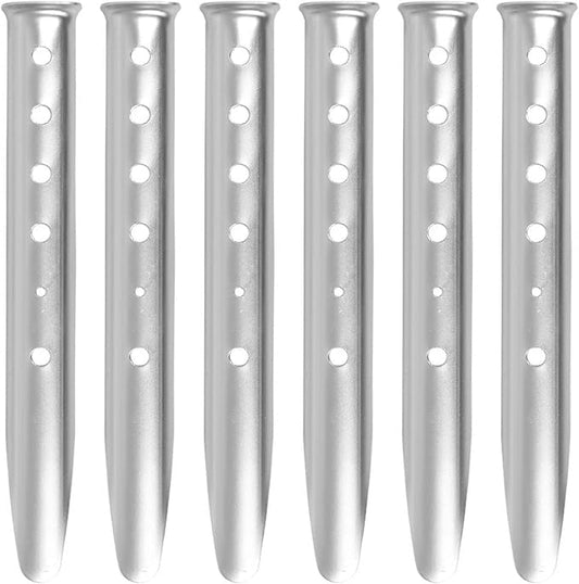 TRIWONDER Tent Stakes Pegs for Snow Sand Beach Canopy Heavy Duty Ground Anchor Stakes Tent Nail Aluminum U-Shaped Camping Hiking Backpacking 6Pcs
