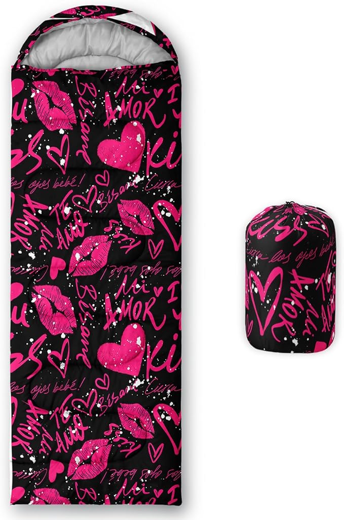 QOOMO Camping Sleeping Bags,3 Season Warm & Cool Weather,Lightweight,Waterproof Sleeping Bags for Adults & Kids,Traveling,and Outdoors,Camping Gear Equipment