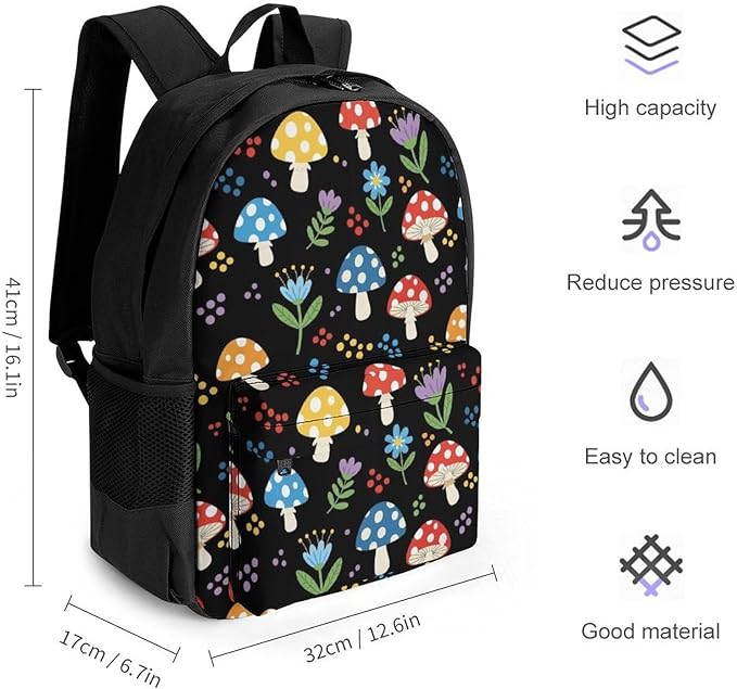 Casual Daypack Mushroom Trekking Travel Hiking with Climbing Shoulder Bag, Shoulder Book Bags