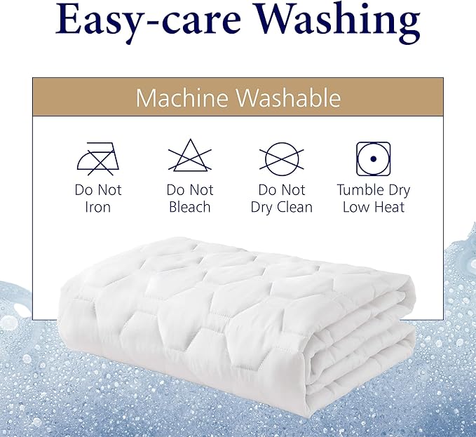 The Grand Hotel Collection Twin XL Size Mattress Pad - Thin, Lightweight, and Breathable Mattress Pad - Ideal for Hot Sleepers & Plush Mattresses - Deep Pocket Fits up to 15" - Easy to Wash (39 X 80)
