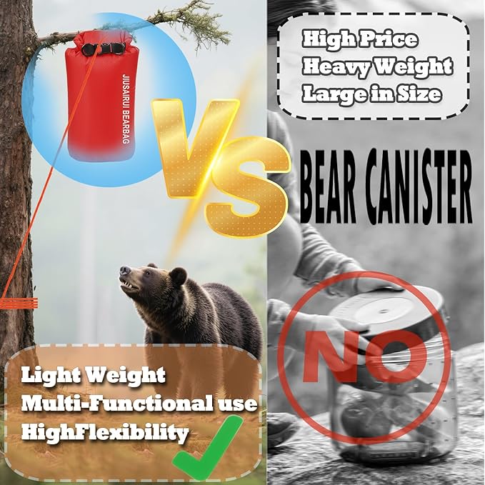 7.8Oz Ultralight Bear Bag Hanging Kit: 30D Waterproof Bear Proof Food Storage for Backpacking and Camping Alternative to Bear Canister