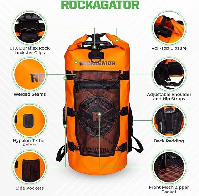 Rockagator Waterproof Backpack - HYDRIC Series Water Proof Floating Dry Bag River Pack (Desert Tan, 40 L)