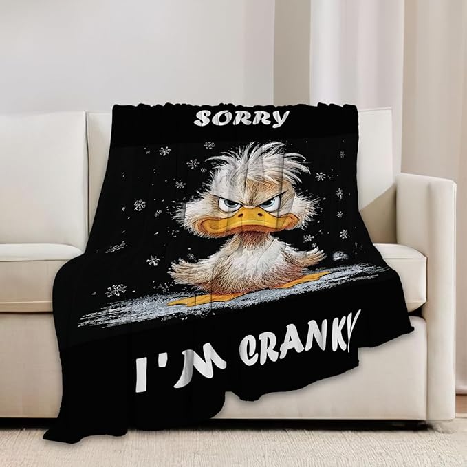 Funny Duck Blanket Cute Animal Throw Blankets Gifts for Girls Boys Kids Duck Lover Soft Cozy Fleece Plush for Couch Sofa Bed 80"x60"