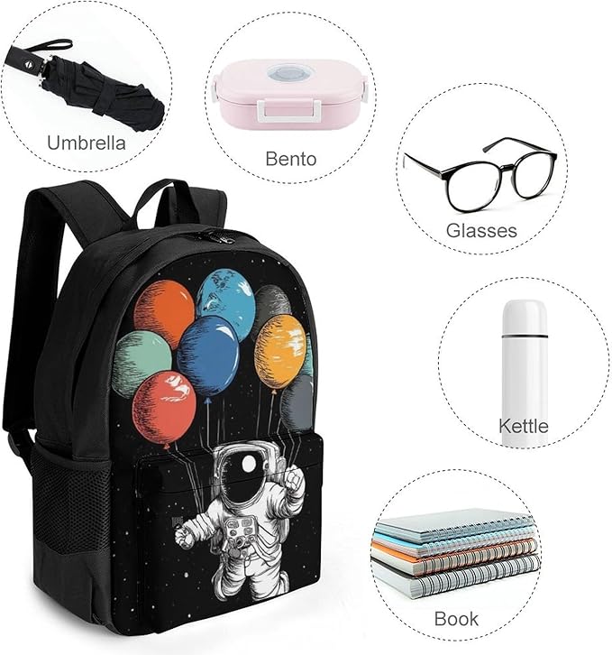 Supdreamc Backpack Lightweight Anti-Theft Multipurpose Trippy Space Astronaut Planet Art Shoulder Bag Large Capacity Travel Hiking Backpack With Padded Straps
