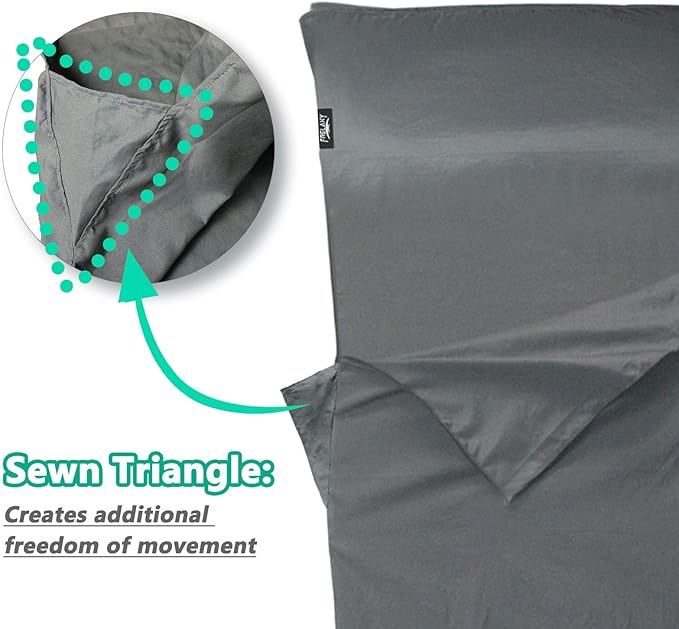 Frelaxy Sleeping Bag Liner, XL Travel Sheet & Camping Sheet for Backpacking, Hotel, Hostels & Traveling, Comfy & Easy Care, Full-Length Zipper/No Zipper, 4 Seasons Warm Cold Weather