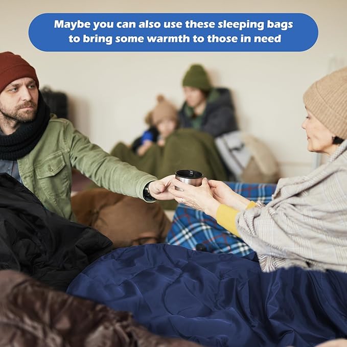 Macarrie 12 Pack Camping Sleeping Bags for Adults Bulk Cold Weather Kids Sleeping Bag Homeless Lightweight Waterproof Compression Sack for Backpacking Traveling Hiking Outdoor