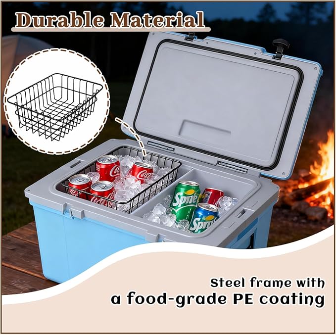2 Pack Cooler Basket with 52&72QT Ultra Light Coolers, 54 Qt Belted Coolers, Cooler Accessories etc Easy to Install Can Store Dry Foods and Fruits.