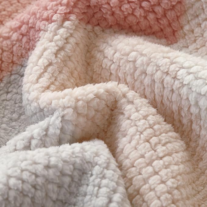 UKELER Boho Sherpa Fleece Blanket 80'' × 90'', Ultra Soft Aztec Queen Blanket for All Season, Cozy, Plush, Bohemian Throw Blanket for Bed/Couch/Sofa/Office/Camping