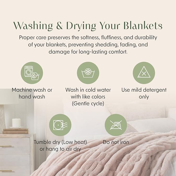 Springtree Home | Pink Micro Plush Throw Blanket for Couch | Thick Faux Fur Blanket | Pink Blanket | Warm Throw Blanket for Couch Year Round | Lily Collection