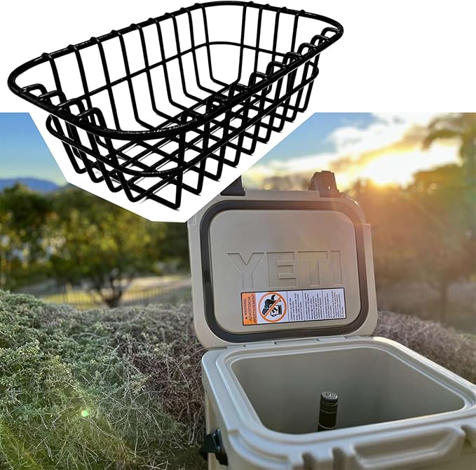 Cooler Basket Compatible with YETI Roadie 24, Dry Goods Wire Cooler Rack Storage Will Keep Smaller Items Dry and Stay Goods High for Roadie 24 Ice Chest Good to Hold Fruit, Utensils, etc