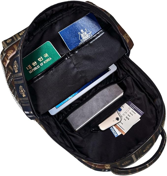 Men Women Lightweight Vintage Books Art Casual Daypack Large Capacity Bookbag With Adjustable Shoulder Straps for Gym Business Bicycle