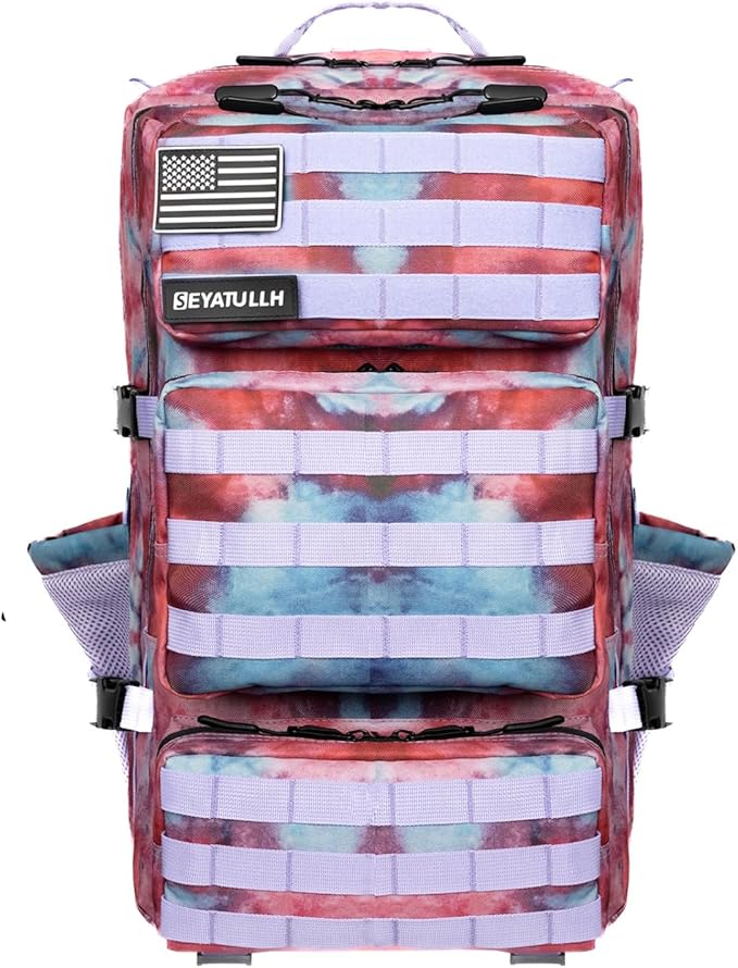 Military Tactical Backpack 55L for Men & Women Bug Out Bag Assault pack Molle Daypack Hiking Trekking Rucksack (Nebula camouflage)