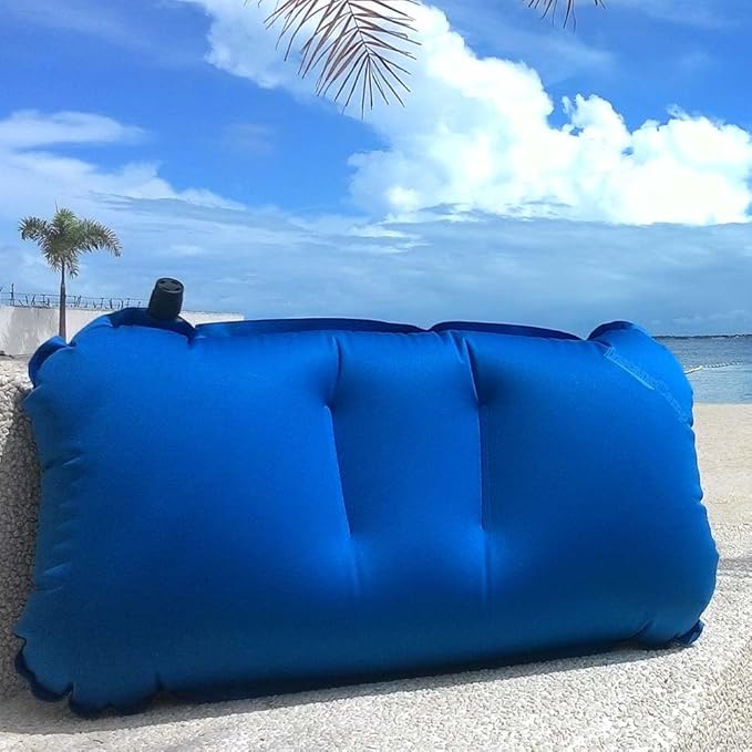 Ultra Lightweight Inflatable Backpacking Travel Camping Pillow - Compact, Comfortable, Ergonomic, Durable Used for Lumbar Support, Camp, Hike