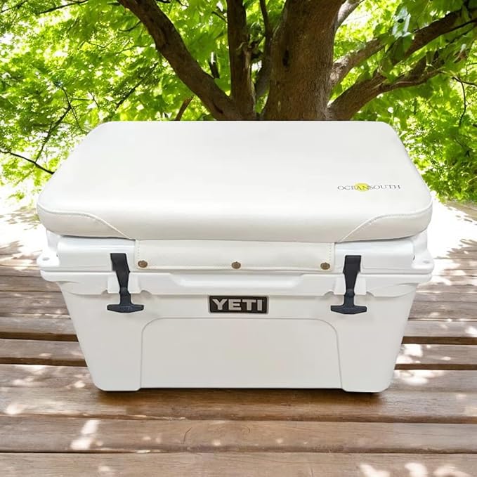 Oceansouth Seat Cushions for Yeti Coolers (Press Stud Fittings) (Gray, YETI 75) Camping yeti seat Cushion Handle Beach Chair ice Box chests and Coolers Foam Cooler Boat Seats