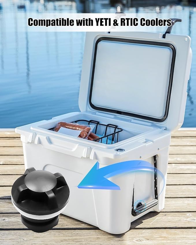 4 PCS Cooler Drain Plugs Fit for YETI RTIC Coolers, Large and Small Plug Combo Fit for YETI RTIC New 2 Drain Coolers