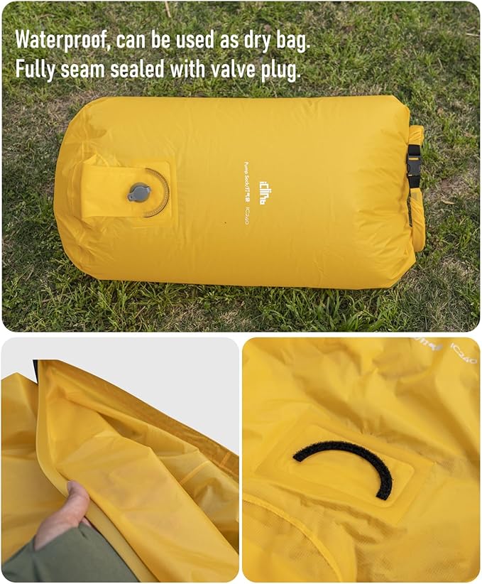 iClimb Stable Comfortable Air Sleeping Pad Ultralight Compact for Adults Camping Backpacking