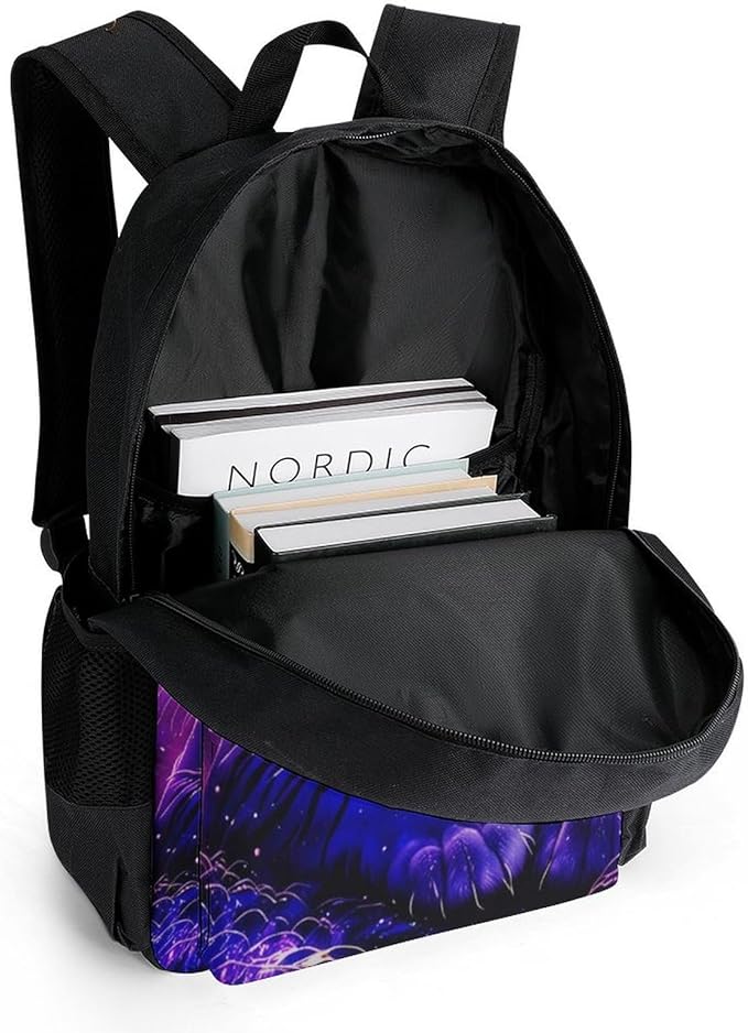 Lightweight Rucksack for Sports Travel Running, Big Capacity Multipurpose Anti-Theft Bookbag, Trippy Tiger Neon Art Travel and Sport Backpack Rucksack