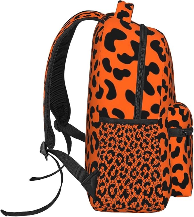 Lightweight Daypack for Camping Business Walking Cycling, Large Capacity Anti-Theft Multipurpose Bookbag, Animal Leopard Pattern Gym Outdoor Hiking Backpack