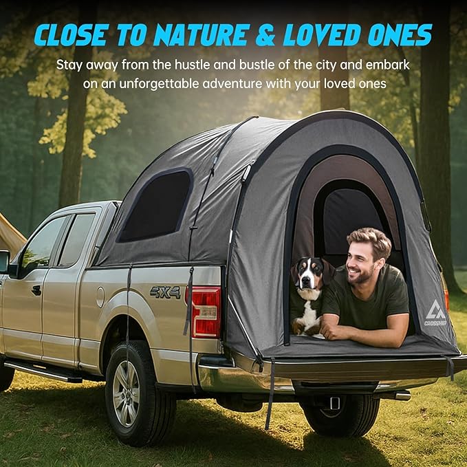 Truck Bed Tent for Pickup Trucks - Waterproof Camping Shelter with Insect‑Prevention Mesh & Quick Setup - Fits 5.5–6′ Beds - Rainproof Outdoor Shelter for Fishing, Hiking, Travel