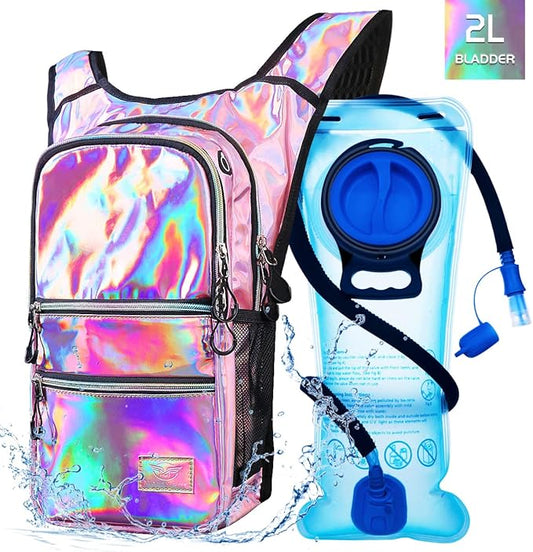 Hydration Backpack Pack, Water Backpack 20L Capacities Included 2L Hydration Bladder, Festival Essential - Rave Hydration Pack Hydropack Hydro for Hiking, Festival Gear
