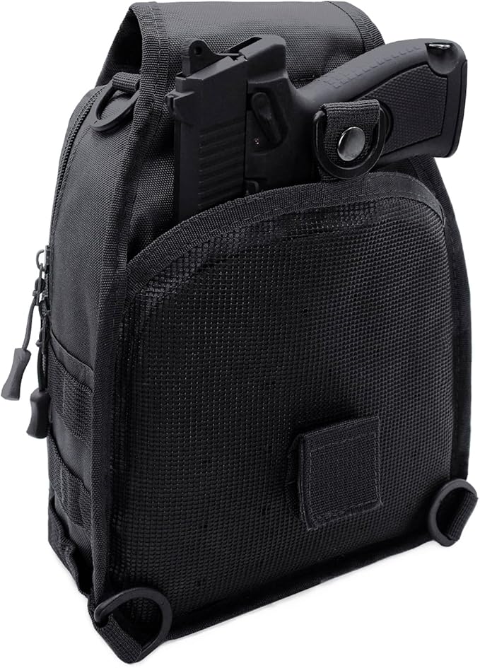 Viriber Tactical Backpack, Waterproof Military Cross-body Molle Sling Shoulder Backpack Chest Bag for Outdoor Every Day Carry Black Camo