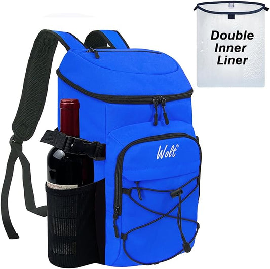 WOLT Cooler Backpack,24 Cans Insulated Backpack Cooler Leakproof,Lightweight Soft Cooler Bag,Camping Cooler,Large Capacity Beach Cooler,Waterproof Travel Cooler Lunch Backpack for Hiking