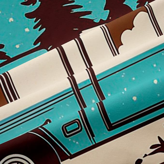Erosebridal Camper Adventure Kids Window Drapes Happy Camping Rustic Cabin Blackout Curtains 38" Wx54 L Rv Pine Tree Nature Curtains for Bedroom Living Room,Brown Country Window Treatments 2 Panels